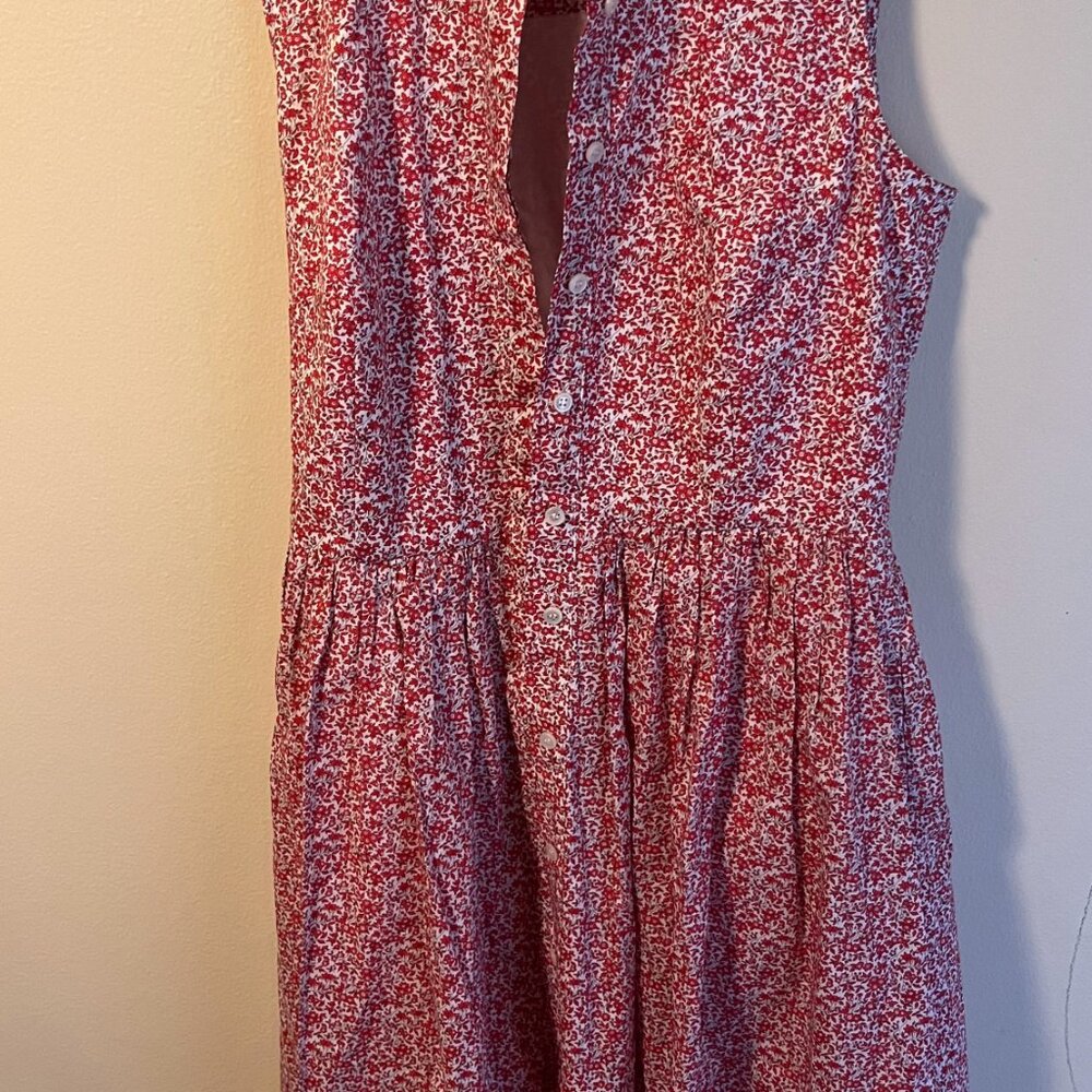 J.Crew Sleeveless Ruffle-Neck Midi in Liberty® Chamomile Floral Dress - Size 4 - Picture 6 of 8